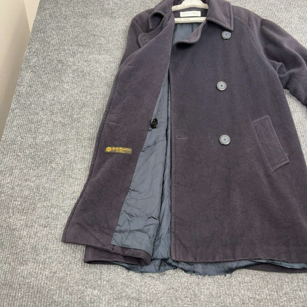 Vintage Christian Dior Coat Womens Purple Wool Angora Double Breasted Loro Piana - Picture 7 of 10
